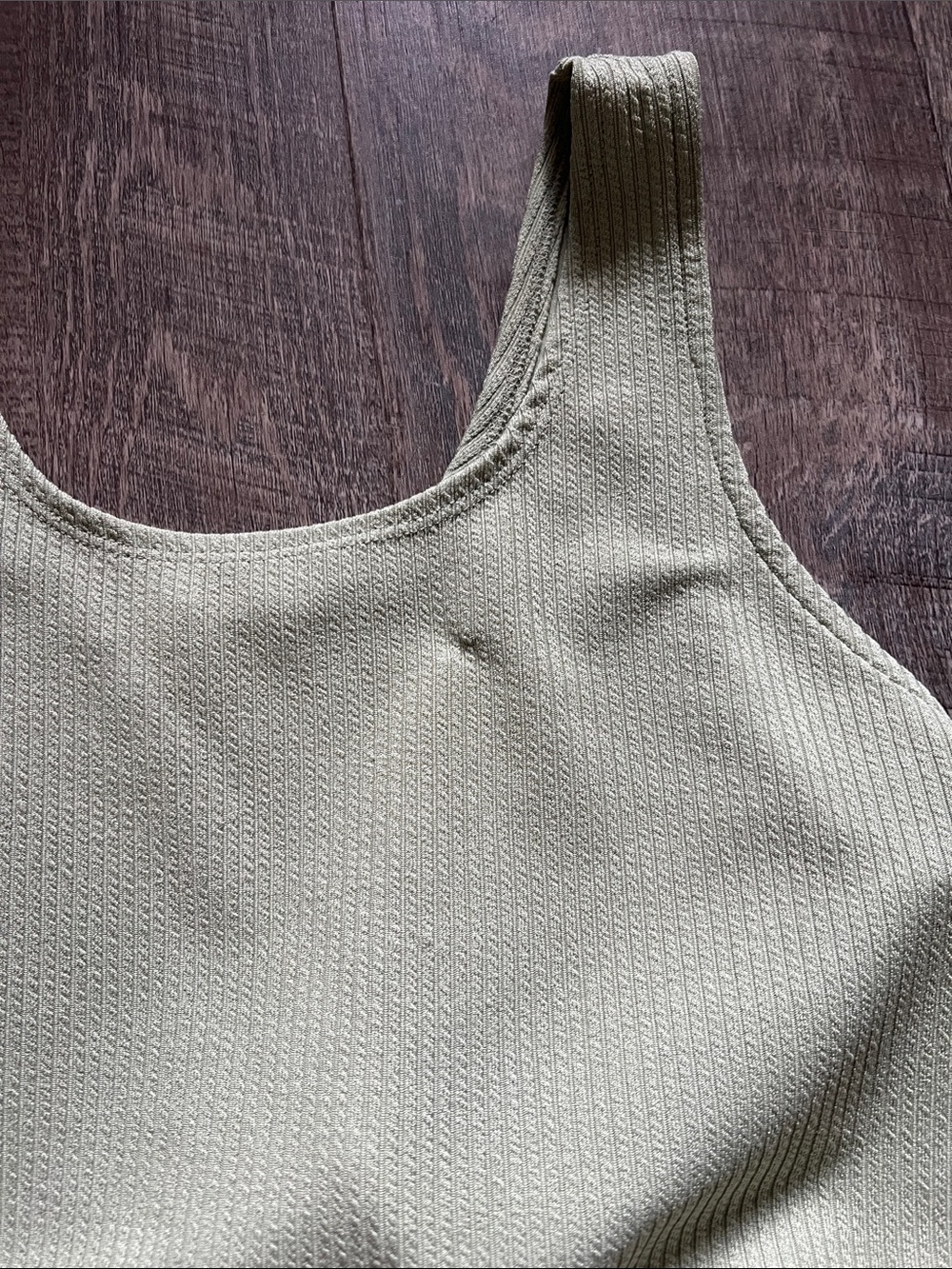 Ribbed Tank and Shorts Set - Blue & Olive - Picture 2 of 3